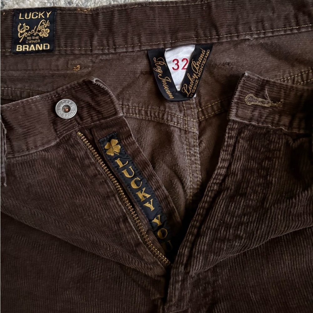 Lucky Brand Men's Dark Brown Corduroy Trousers